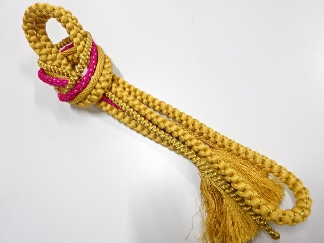 JAPANESE KIMONO / HAND-TIED OBIJIME CORD / SILK